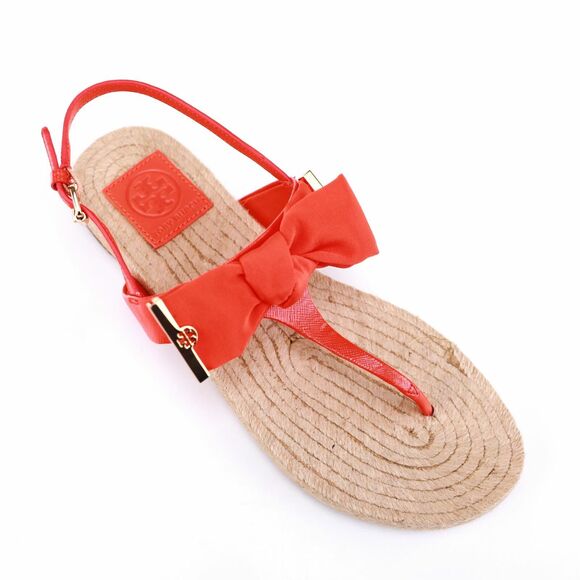 NIB Tory Burch BOWTIE PENNY Sandal in Poppy Red 7.5, 8 - Picture 9 of 11